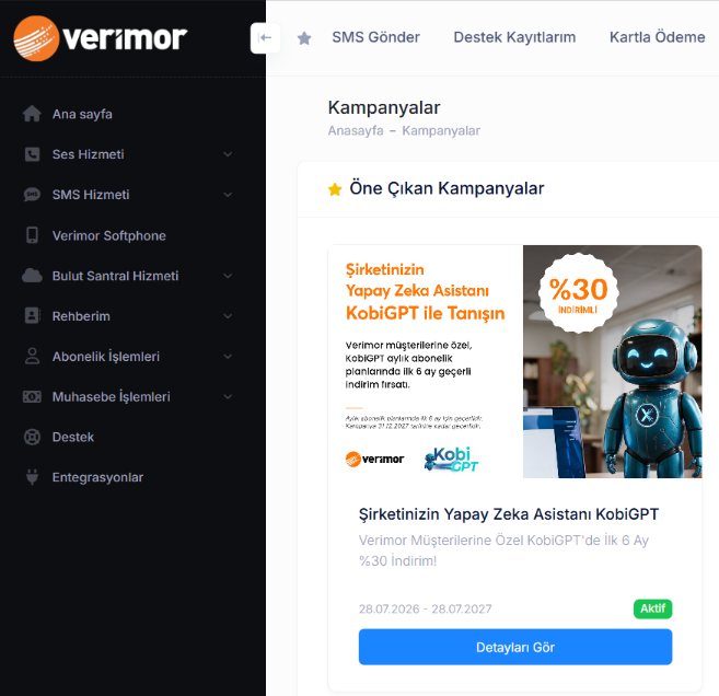 30% off the first 6 months of KobiGPT for Verimor customers